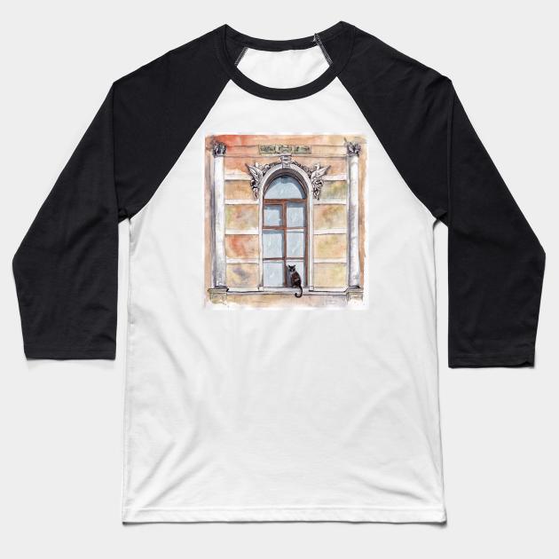 Odessa. Cat on the window. Ukraine. Baseball T-Shirt by feafox92